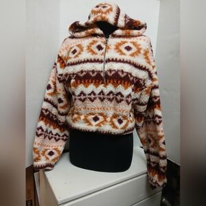 Arizona Jean Aztec Medium Youth Half Zip Pullover Long Sleeve Hoodie Sweater